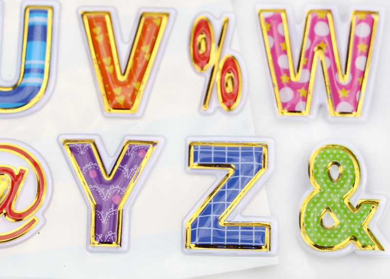 Small Fancy Children Alphabet Sticker Hostamping Professinal Customized