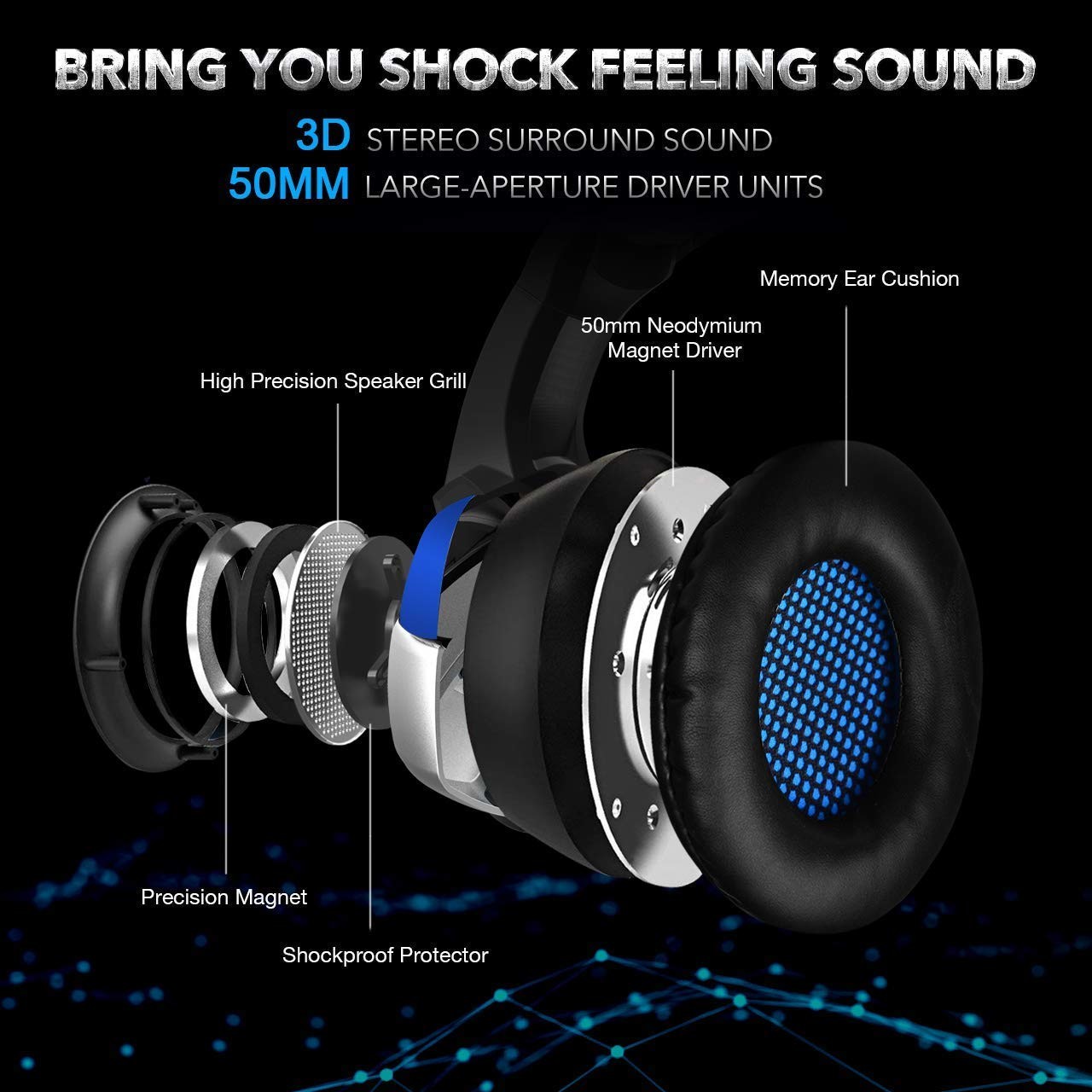 PC PS4 DC5V 20000Hz Onikuma K5 Gaming Headset