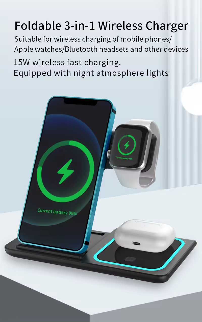 3 In 1 Wireless Charging Station For IPhone 14 13 12 11/Pro/Max Private Mold