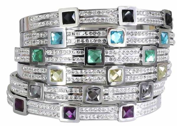 Titanium steel bracelet diamond fashion stainless opening buckle bracelet female