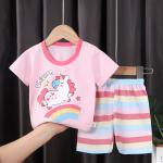 100% Cotton Summer Children's Outfit Sets Short Sleeve T-shirt Set