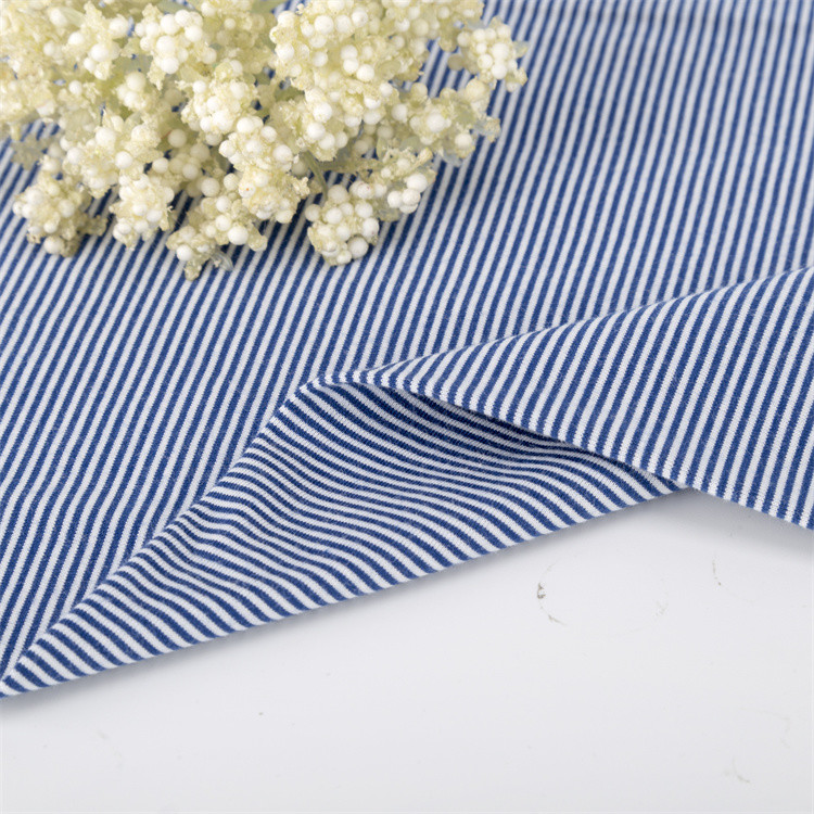 Environmentally Friendly And Breathable Smooth Striped Knit Fabric For T-Shirt