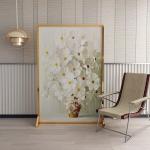 Mobile Room Divider Stainless Steel Brushed Semi Transparent Partition