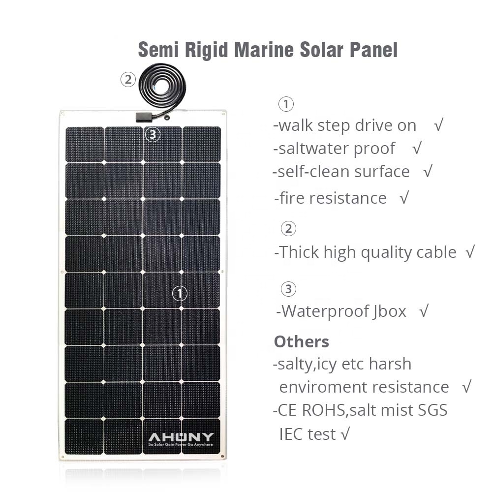 ETFE Marine Semi Rigid Solar Panels 135w Bifacial Solar Module For Solar Home System