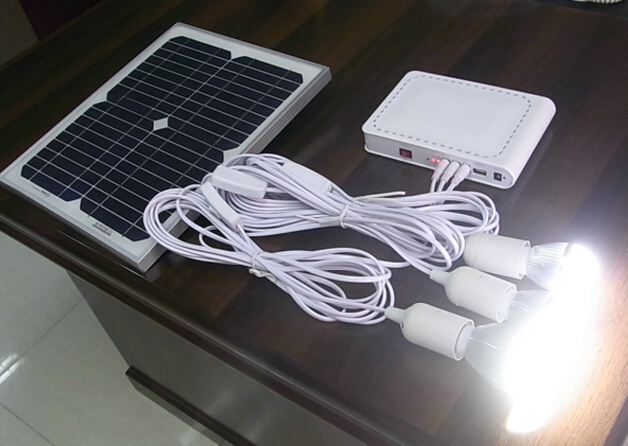 portable solar lighting system mini solar energy home system with 3W LED blubs black color lithium battery