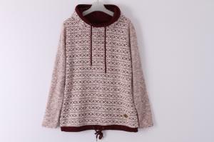 Wholesale Burgundy Terry Cloth Sweatshirt Womens 53% Cotton 47% Polyester from china suppliers