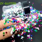 Square Heart Star Moon Flowers Leaves Crafted Glass Silk Holiday Nails High