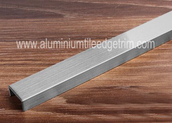 Brushed Stainless Steel Tile Trim , Stainless Steel Border Edge Tile Background