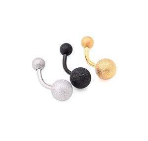 Wholesale Belly button ring matt silver gold black navel ring two balls barbell body piercing jewelry free sample from china suppliers