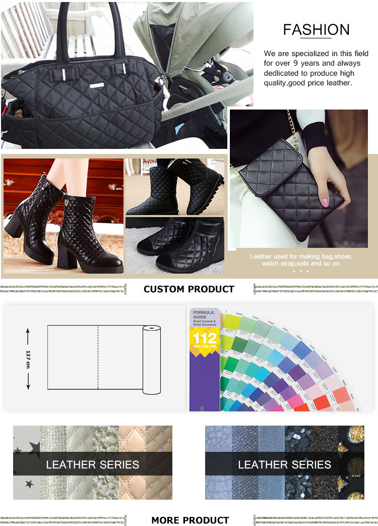 Artificial PVC Leather Fabric Non Woven Long Durability Chunky Elegant