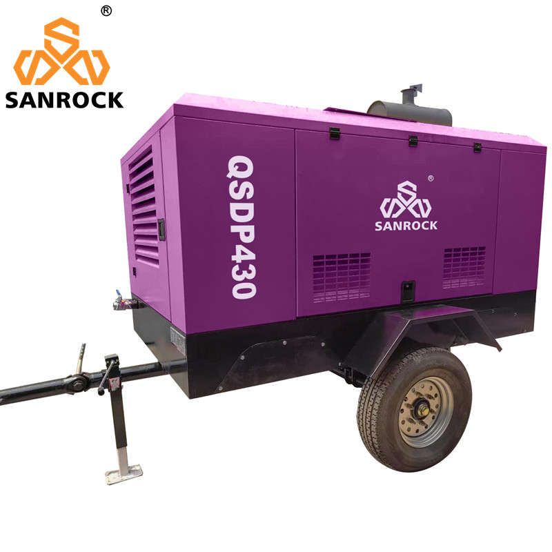Mini Screw Air Compressor Machine Portable Mining Diesel Engine Screw Air Compressor