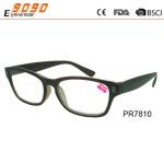 New arrival and half rim hot sale plastic reading glasses,metal parts on the