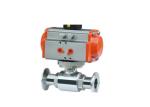 Explosion Proof Stainless Steel Sanitary Valves , Pneumatic Operated Ball Valve