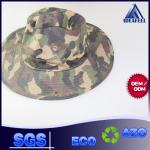 Wide Brim Camo Cotton Bucket Hat Woven Label / Sun Protection Available