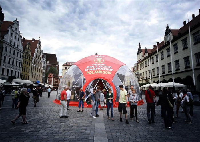 PVC Fabric Geodesic Dome Tents Strong Steel Structure 25M Diameter