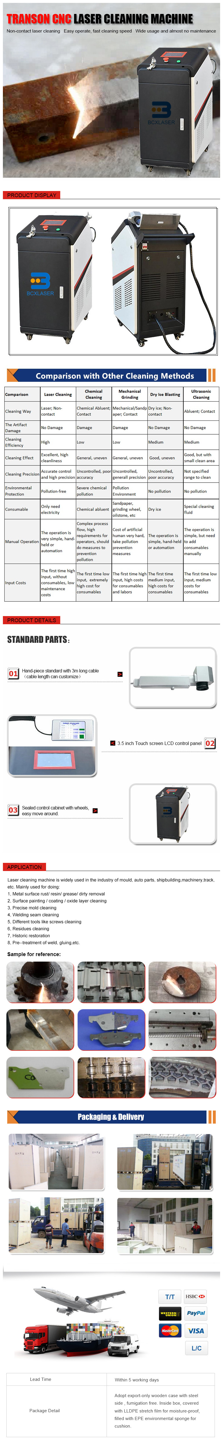 75 KG Weight RAYCUS Laser Source 1000W Laser Cleaning Machine for Rust Removal Surface at Best