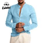 Casual Men Shirts Apparel Cotton Single Breasted Long Sleeve Print Shirts