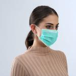 Breathable Safe Disposable Medical Face Mask Green Color For Personal Care