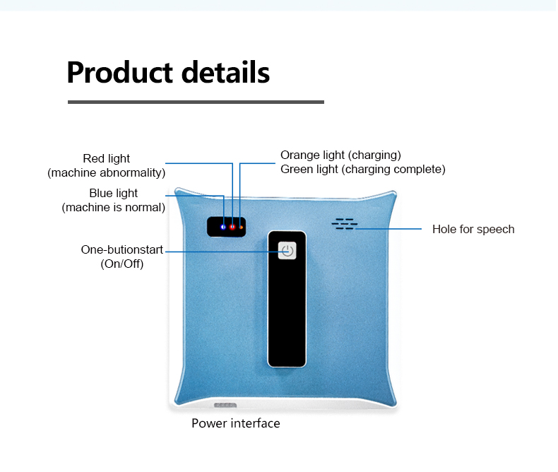 Household App Controlled Huidi Ultra-Thin Robot Window Cleaning Machine With Two Nozzles