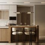 Villa Wood Grain Complete Sets Modern Designs Solid Wood Kitchen Cabinet Sets