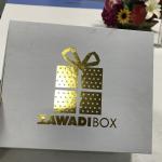 Gold Custom Printed Packing Boxes Gift White Hot Stamping Cardboard Mounted