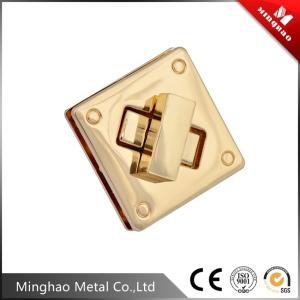 Wholesale Durable gold handbag square turn lock for bag parts,30.9*30.9mm,Zinc alloy lock from china suppliers
