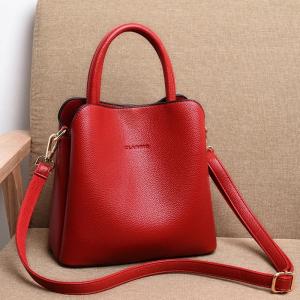 Wholesale Medium Size Women's Leather Handbag Designer Shoulder Bag with Geometric Pattern from china suppliers