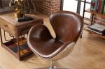 Industrial Loft Leather Office Swan Chair Thick Aluminium Sheet Full handwork