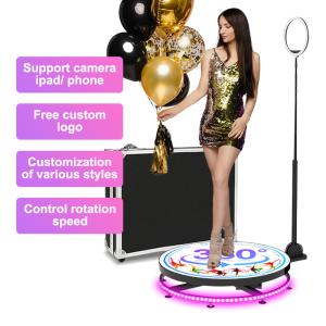 Wholesale Glass Platform 360 Rotating Photo Booth With Gopro 6 Person Load from china suppliers