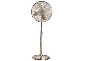 China Air Cooling Metal Chrome Retro Stand Up Fan , Pedestal Oscillating Floor Fan on sale