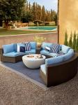 Popular Modern Garden Hotel Courtyard PE Rattan Curved Diameter 3M Sofa Set