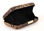 Pu Leather Black And Gold Beautiful Clutch Bags Rectangle Closure For Dinner