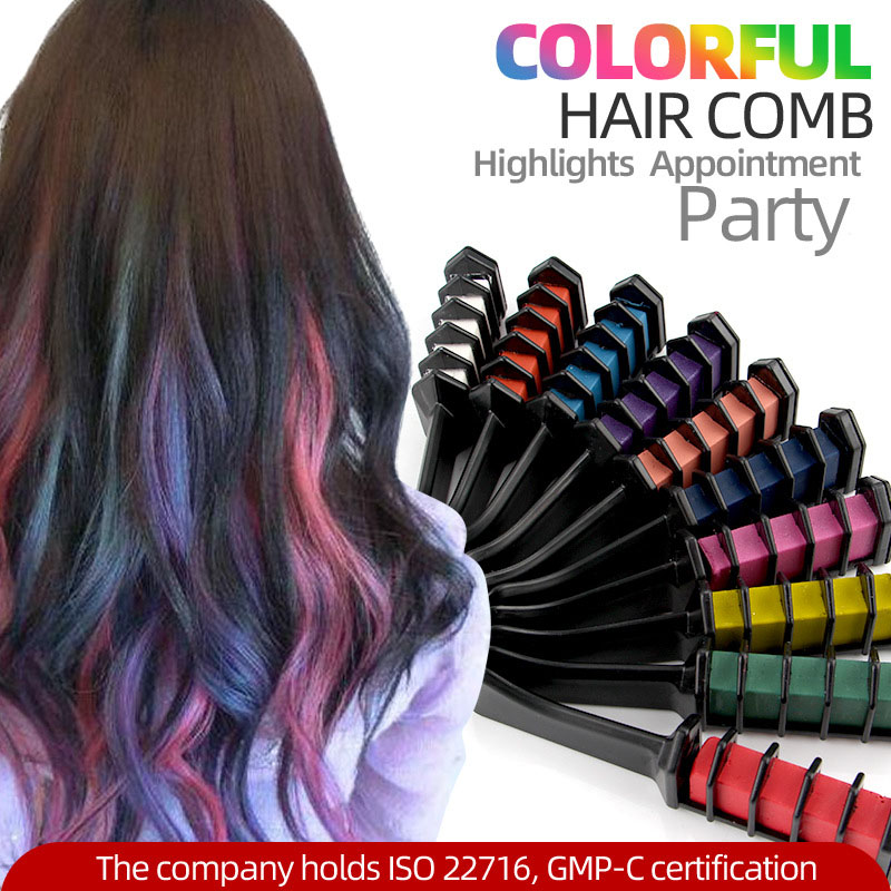 Kids Safe Hair Chalk Comb Set Washable Hair Dye Chalk for Temporary Hair Color Salon