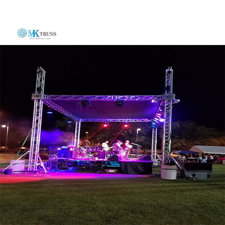 Aluminum Stage Lighting Fork Ends Truss 1m Round Portable Movable Stage For Wedding