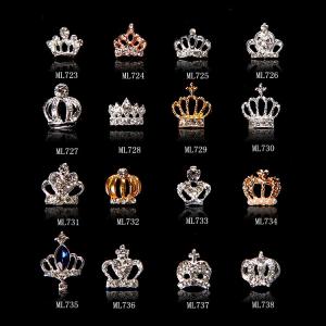 Wholesale Nail Art Decoration Glitter Gold Silver Crown Alloy Jewelry ML723-738 from china suppliers