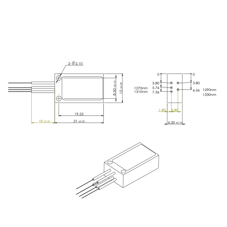 Wavelength Division Multiplexer UCWDM Ultra Compact Free Space Low Insertion Loss