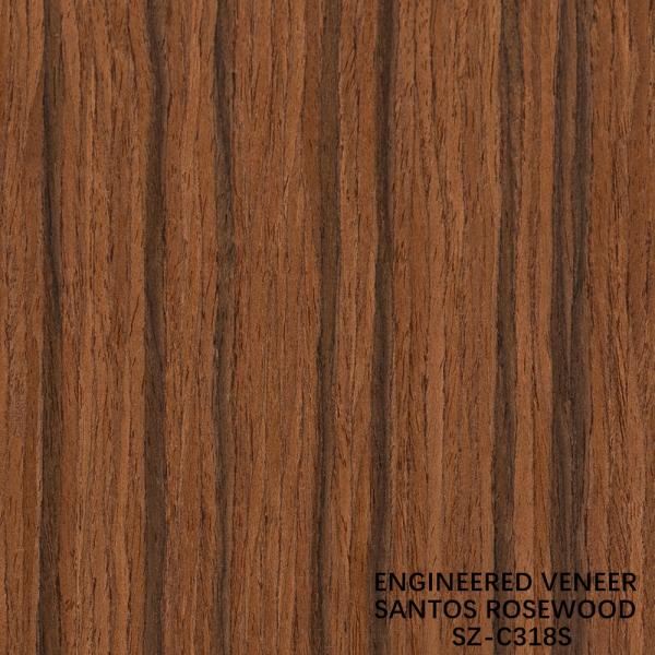 Engineered Santos Rosewood Wood Veneer Standard Size 2500*640mm Grade A For For