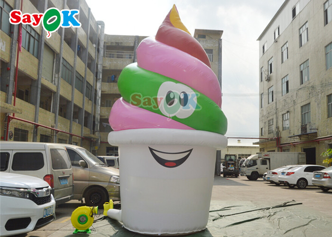 Customized 5m Inflatable Ice Cream Model For Festival Outdoor Advertising
