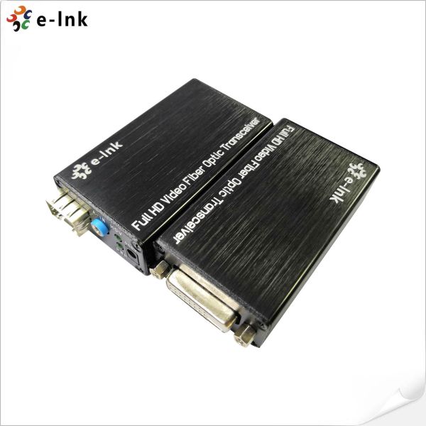Mini-type DVI Fiber Optic Extender with external stereo audio