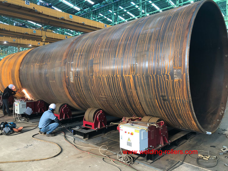 80T Conventional Pipe Welding Rotator For Pipe Butt With PU With Bolt Adjustment