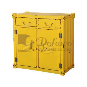 Wholesale Shipping Container Nightstand Rusty Iron Frame Double Door Accent Side Cabinet from china suppliers