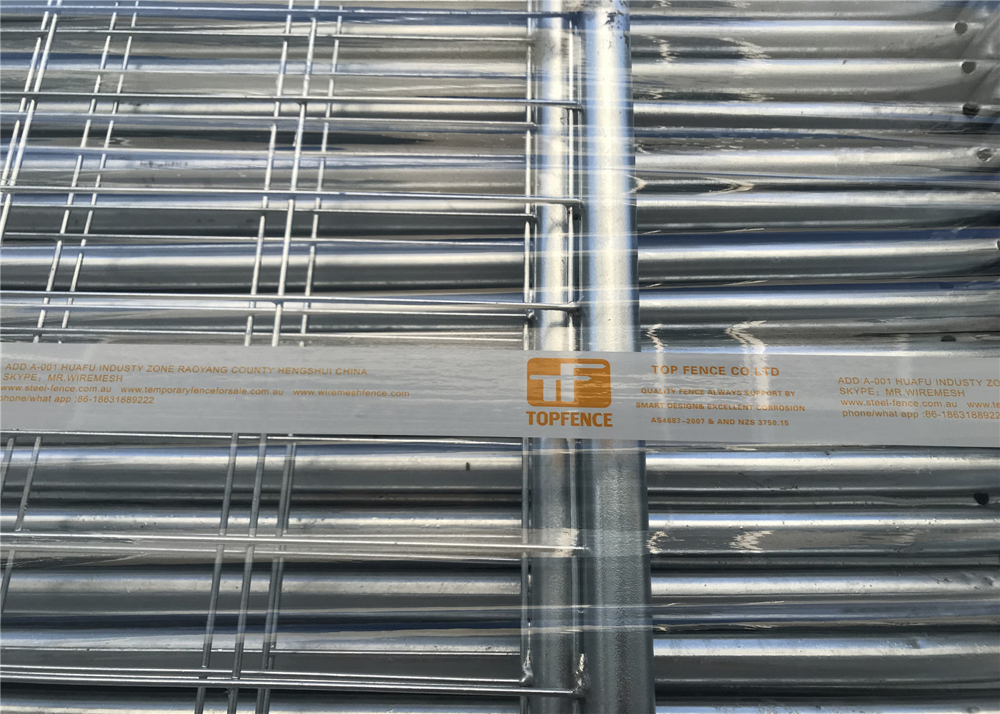 Temporary Fencing Panels OD40mm x 1.6mm wall thick Mesh 60mm x 150mm Diameter 2.5mm Melbourne Temp Fence hire