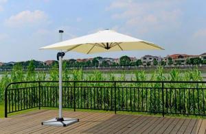 Wholesale 2.5M Deluxe Rome Aluminum Patio Umbrella Outdoor Offset Umbrella Granite Stand from china suppliers