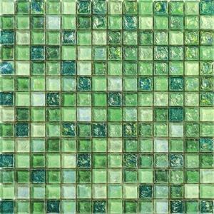 Wholesale Flesh green color water waving glass mosaic tile for your garden from china suppliers