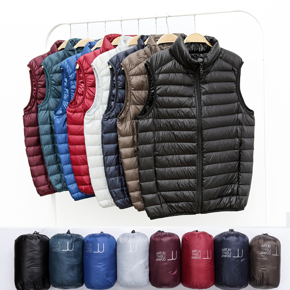 Wholesale Customs Logo Fashion Winter Lightweight Utility Gilet Casual Waistcoat Winter Down Vest For Men
