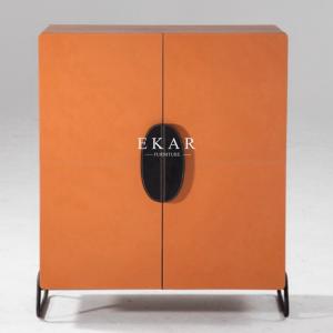 Wholesale Metal Legs Wooden Dining Room Furniture Modern Sideboard With 2 leather Door from china suppliers
