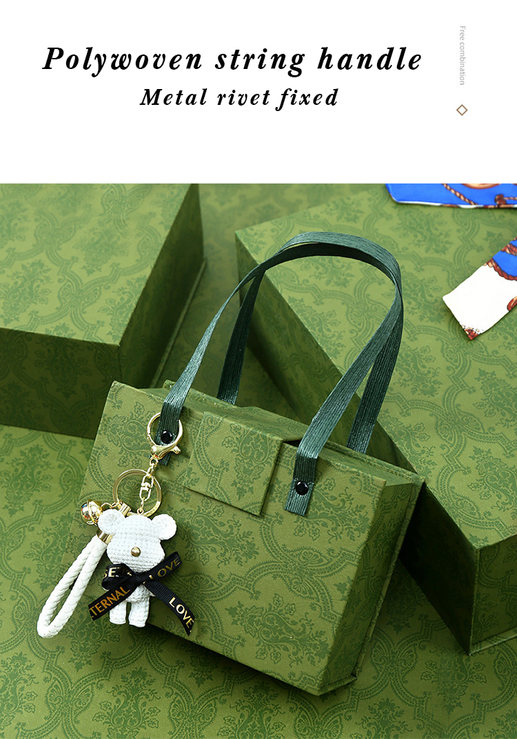 CMYK Printing Cardboard Candy Custom Wedding Gift Box With Handles