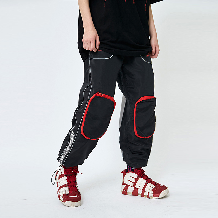 Autumn Mens Leisure Pants / Loose Cargo Trousers Military Style For Men