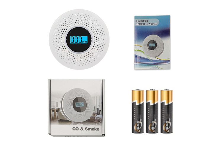 White Comes With High-Precision Electrochemical Sensor Smoke And Carbon Monoxide Sensor Alarm