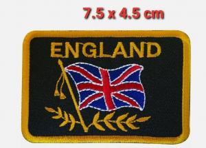 China Twill Cotton Embroidered England Flag Patch Union Jack Sew On Embroidered Patch on sale